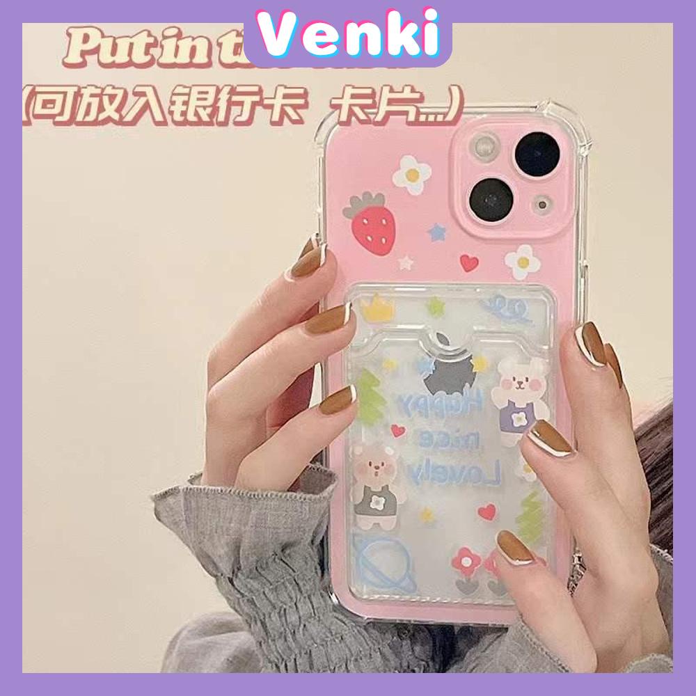 Casing Silikon Iphone 13 Pro Max 12 Pro Max 11 Pro Max 7 Plus Xr Xs Max Shockproof Motif Bunga Strawberry Pink