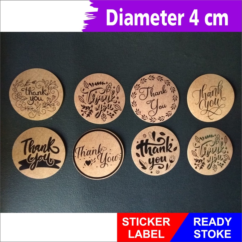 

READY 4cm Sticker Thank You, Sticker Terimakasih, Sticker Label, Sticker Custom Murah, Sticker Bulat