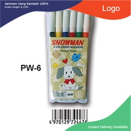 

SPIDOL SNOWMAN 6 Set WARNA WARNI PASTEL PW-6A MARKER PW6A MURAH AWET GROSIR ATK ECERAN SEKOLAH PW 6A
