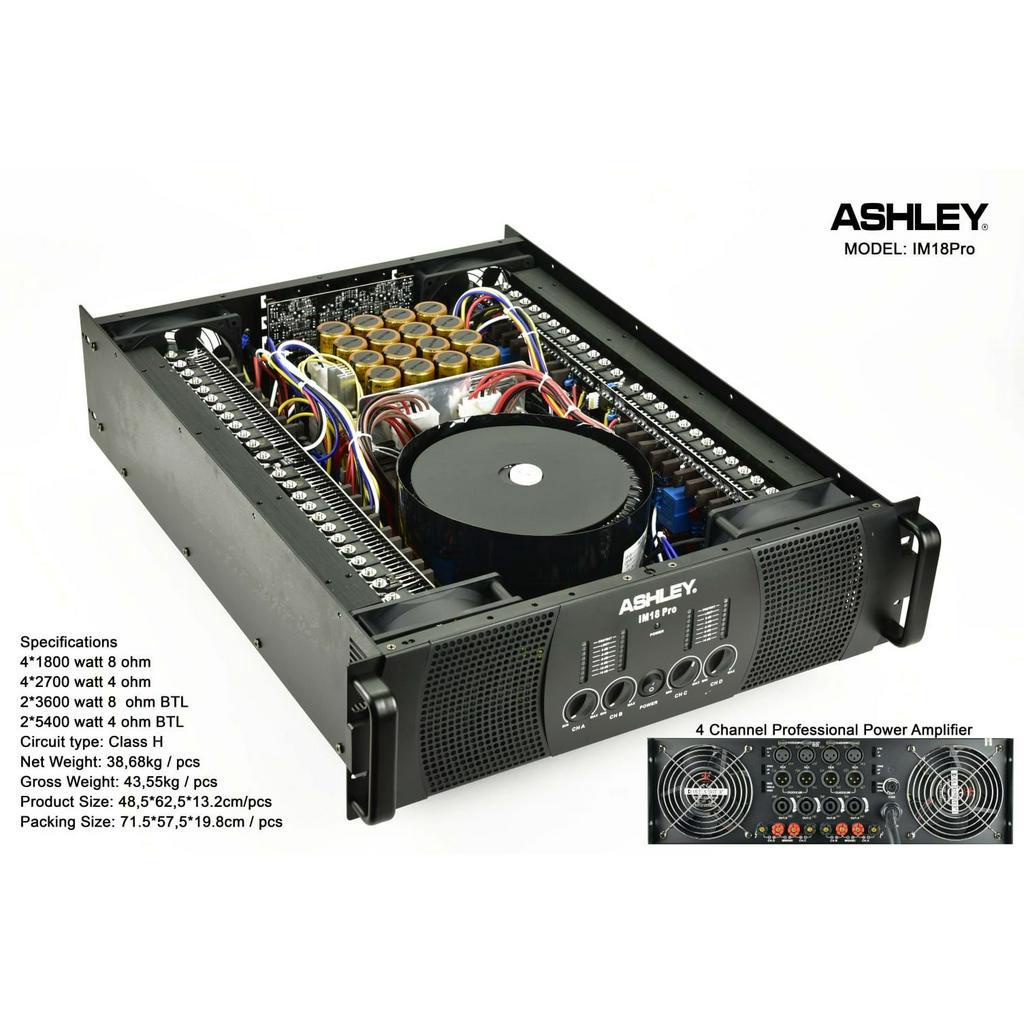 Power Ashley IM18Pro 4 Channel Original Class H Power Amplifier Original Ashley