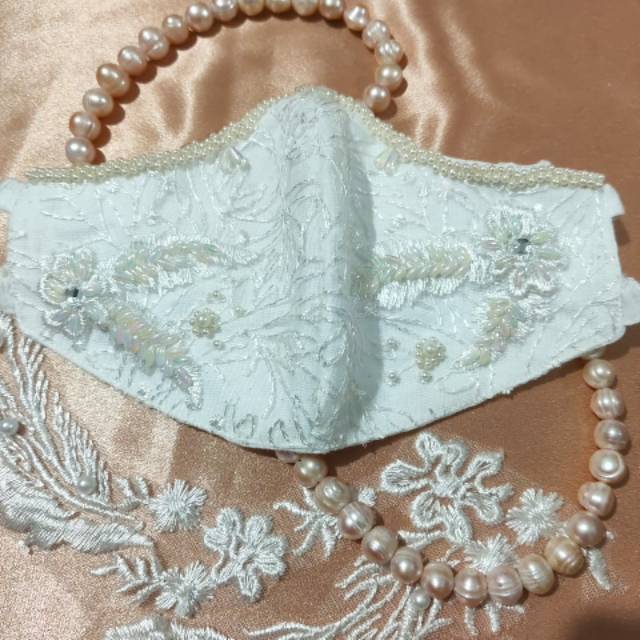 Masker pengantin brokat manik2 cantik