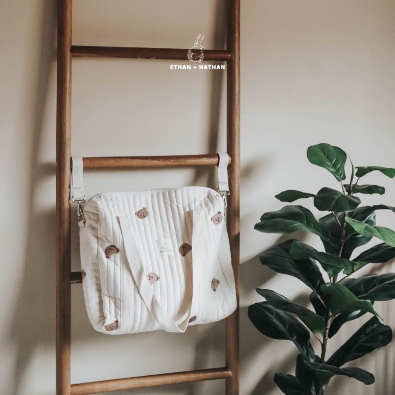 Ethan + Nathan Cotton Baby Diaper Bag Ethan Nathan Korean bear tulip