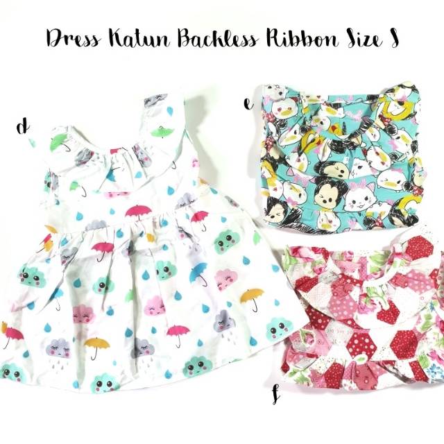 Dress Anak Katun Backless Ribbon Size S