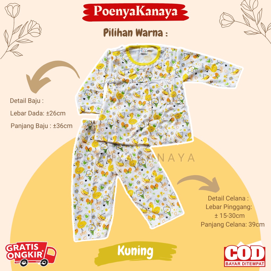 Setelan Baju Bayi Piyama Bayi Panjang Perempuan HOORAY Syifana Size 3-12 bln SPY154