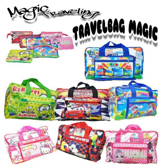 Tas Travel bag karakter lipat /travelbag lipat motif