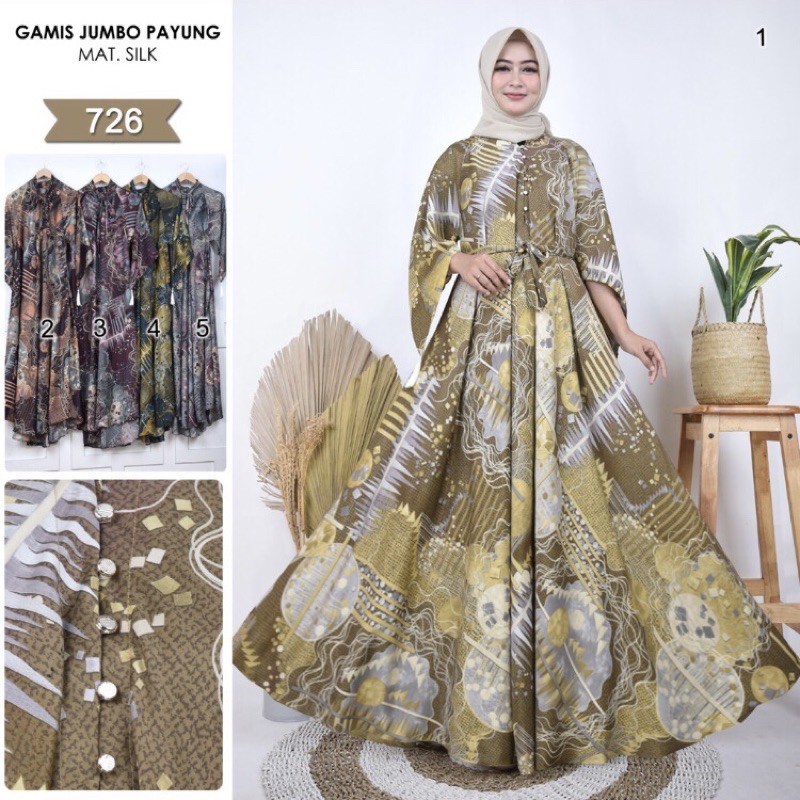GAMIS LUNA MAYA BAHAN DIOR SILK MAXMARA DINGIN DAN LEMBUT