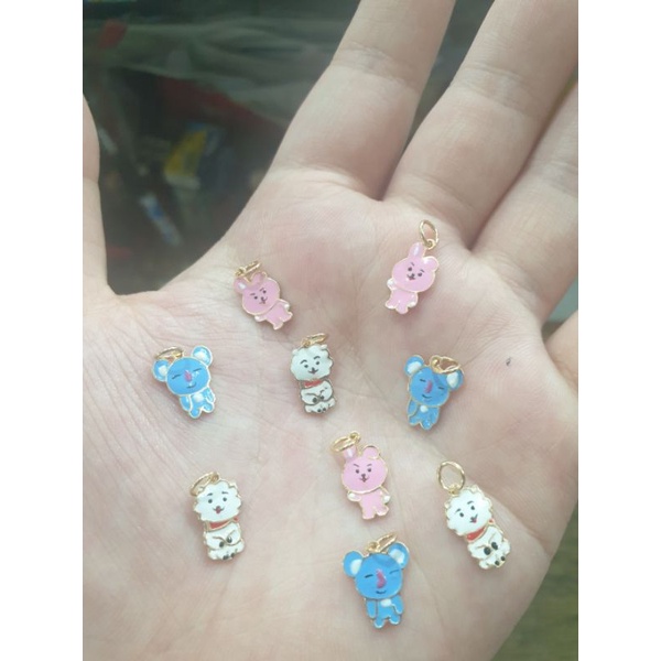 liontin bandul kalung anak karakter lucu biru pink emas asli 375 8k
