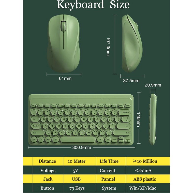 BOW MK610 2.4G Wireless Mouse Keyboard Combo Windows