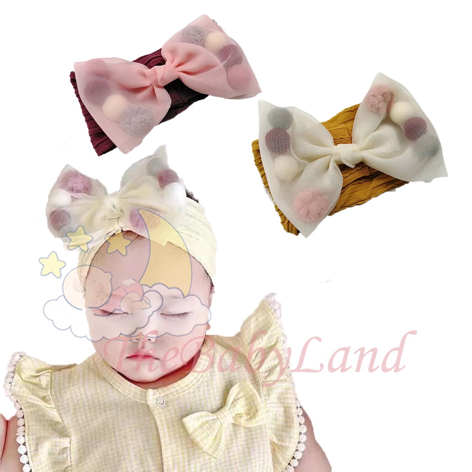 [1KG 65PCS] Babyland  Bandana Pita Bead Anak / Bando Pita Bead Anak / Bandana Bayi / Bando Bayi / Headband Anak