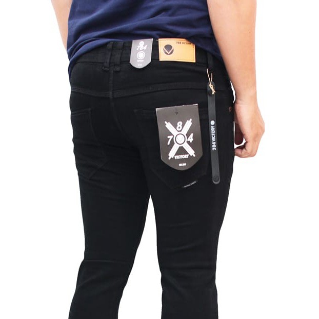 Celana jeans panjang skinny semi slimfit cowo / celana jeans black cowok terbaru 2024