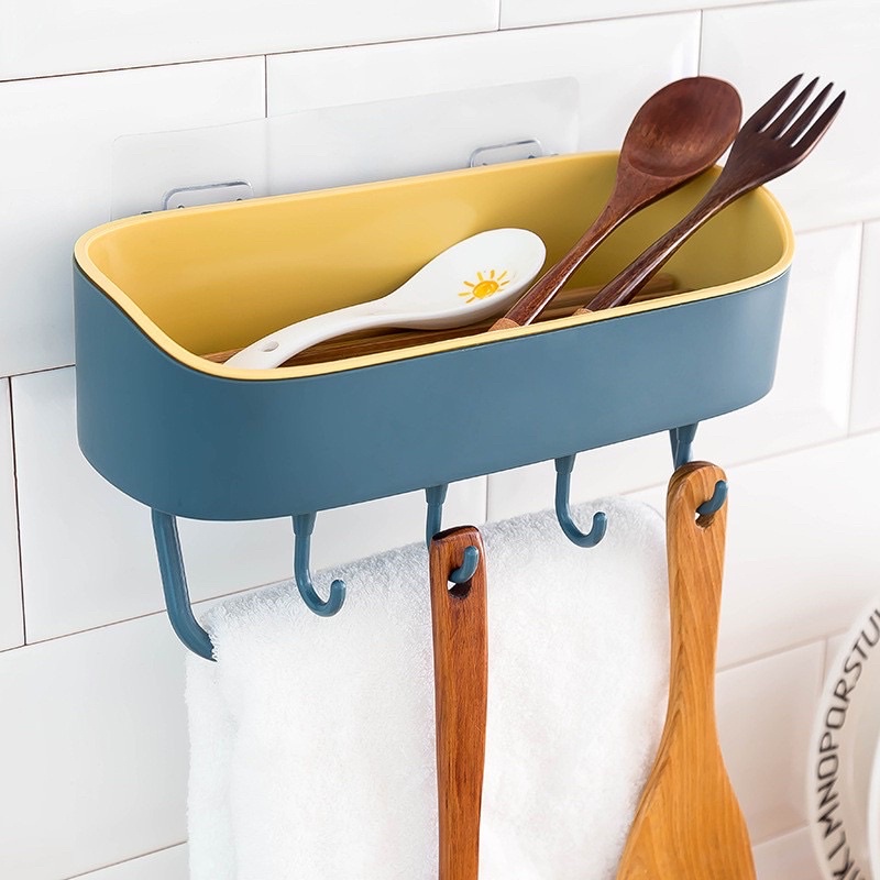 ANG Rak Dinding Kamar Mandi Plastik Rak Dapur Gantung Bathroom Organizer Rak Plastik Gantung Sabun Panjang Toilet