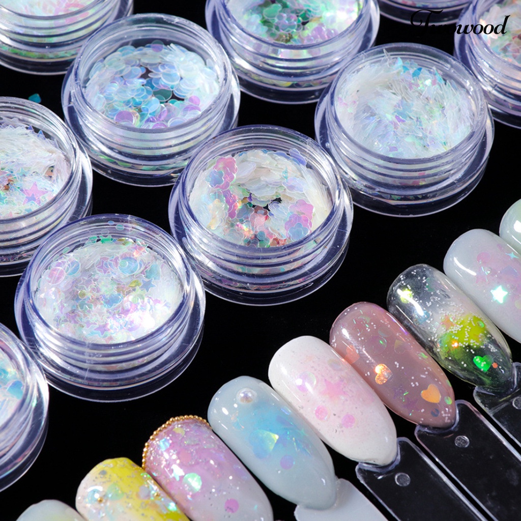 Payet Glitter Butterfly Bintang Hati Warna-Warni Untuk Dekorasi Manicure Nail Art