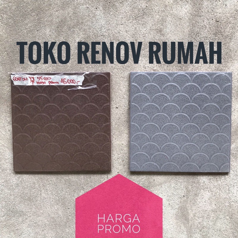 keramik lantai kamar mandi 25x25 Fuji sisik (timbul,mengkilap) keramik teras