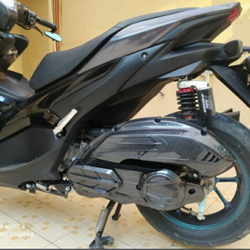 Paket Cover Tutup Filter dan CVT Carbon Yamaha Aerox 2021 Connected