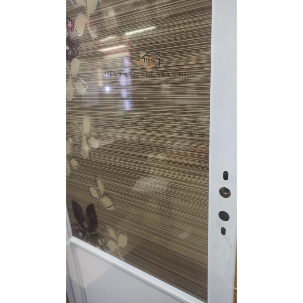 PINTU ALUMUNIUM DOLPHIN INADOR EKOM BR J017 MOTIF BUNGA COKELAT