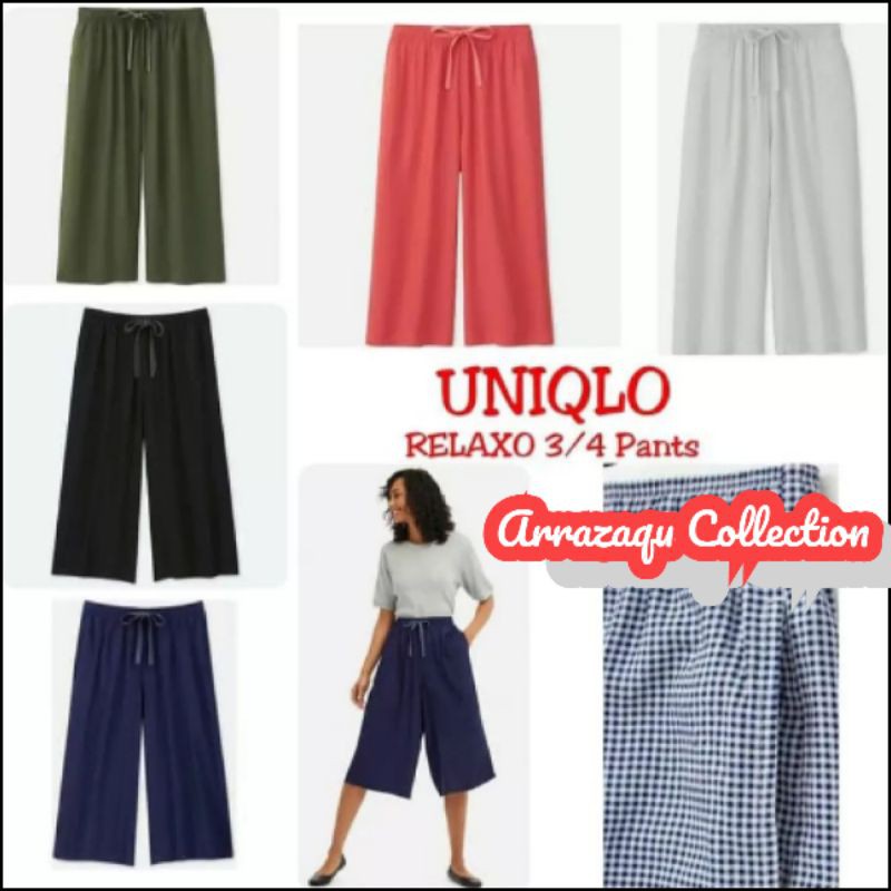 celana kulot UNIQLO ORI 3/4//relaxo uniqlo//rayon super//ORIGINAL PRODUK