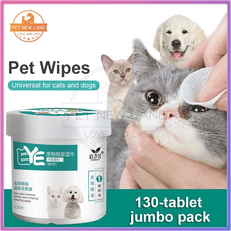 Tisu Mata Kucing Cature Anjing Eye Wipes Kucing Pet Wipes Anti Bacterial 130 pcs