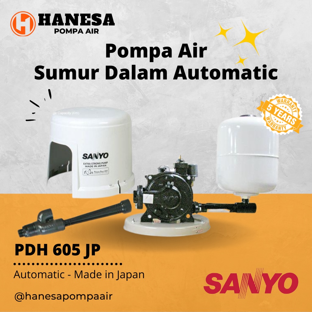 Sanyo PDH 605 JP Pompa Air Sumur Dalam Otomatis