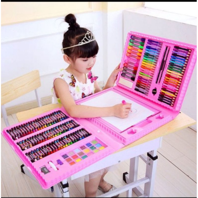 

Crayon Anak Super Mega Art 208 Pcs Set Alat Menggambar Melukis Anak-anak Crayon Cat Air.