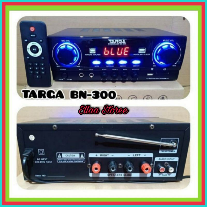 Ampli Targa BN - 300 Amplifier Karaoke Display Digital Bluetooth Usb