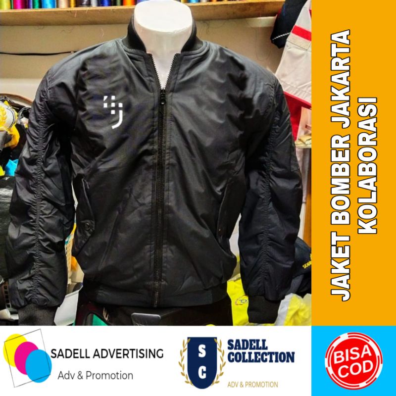 Jaket Bomber Jakarta Kota Kolaborasi Jaket Jakarta Kota Kolaborasi Hitam Lengan Panjang Pria