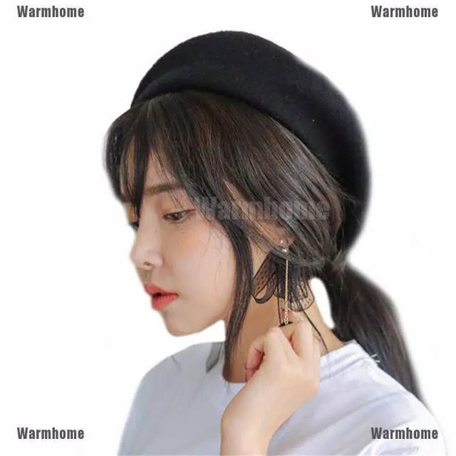 Topi beret wanita gaya perancis klasik casual warna polos