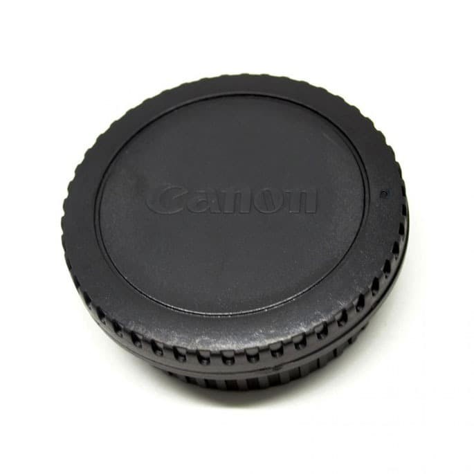 Front Cover &amp; Rear Lens Cap for Canon (With Logo) - Black