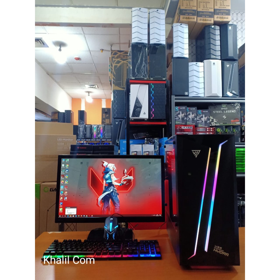 Pc Gaming Editing Core i5 Vga  Gt 1030 Hdd 1 Tera Ssd 128 Gb Monitor Fullset