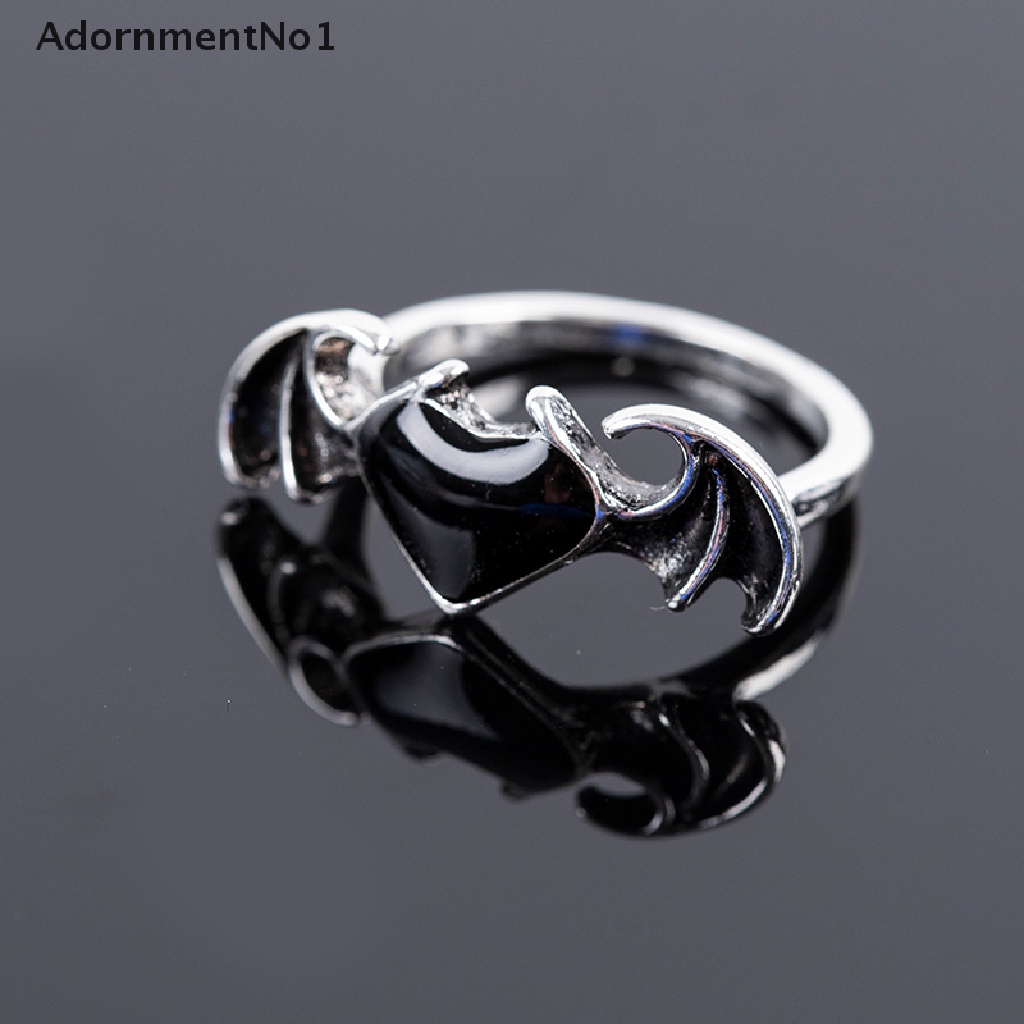 (AdornmentNo1) Soul Cincin Bentuk Hati / Sayap Iblis Untuk Hadiah Perhiasan Wanita / Pesta