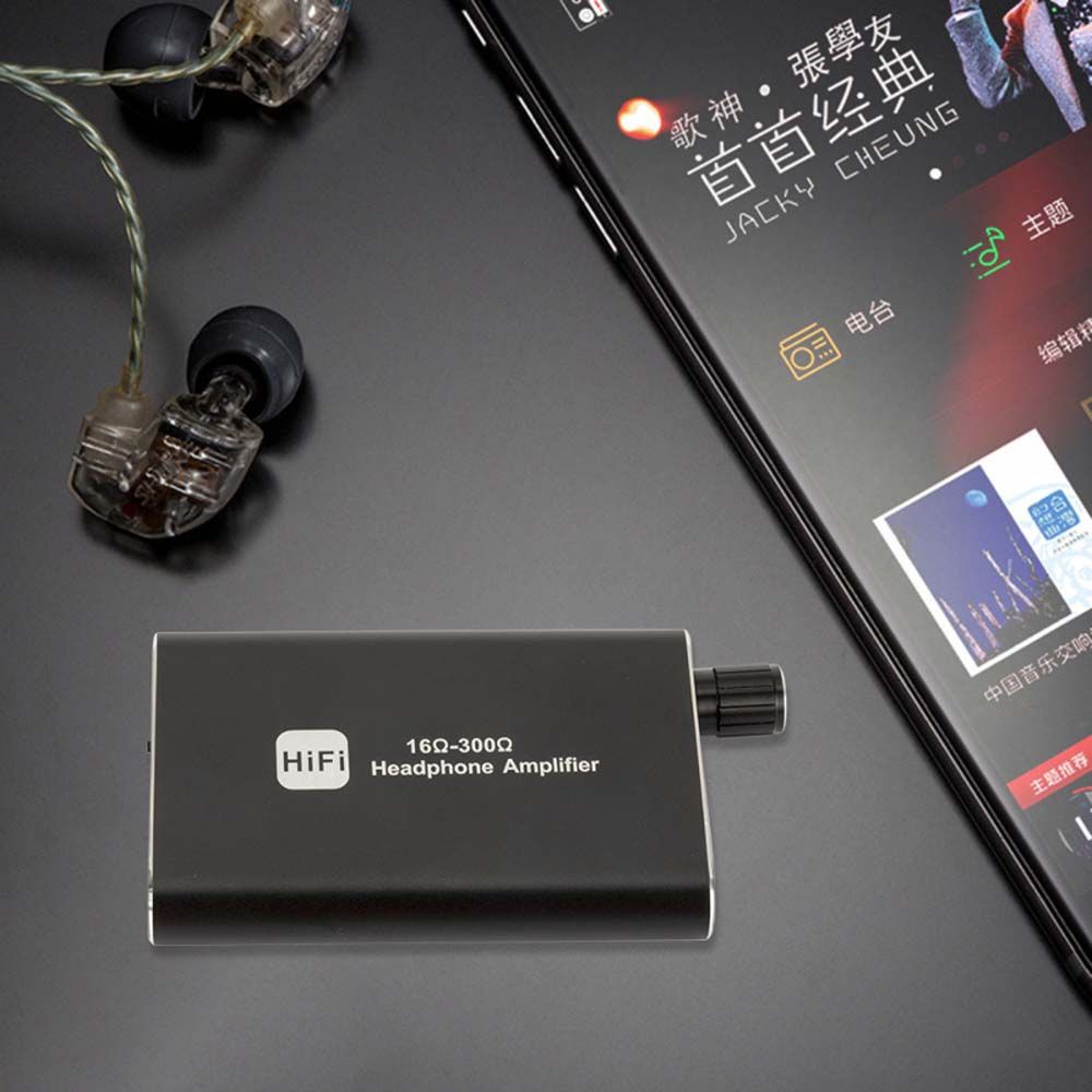 REBUY Portable Headphone Amplifier 2-Level Boost Audio Earphone Amplifier Earphone Amplifier Powered Dual-Output Audio Adapter HiFi Amplifier 3.5mm AUX Headphone Audio Connector/Multicolor