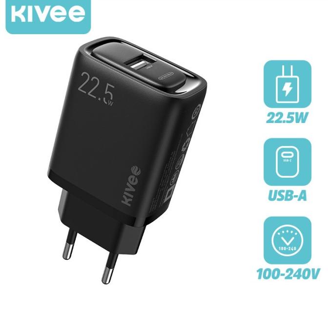 [COD] Wall Charger KIVEE QC3.0 + PD 22.5W Fast Charger DC 5V 4.5A BERKUALITAS Kode 1089