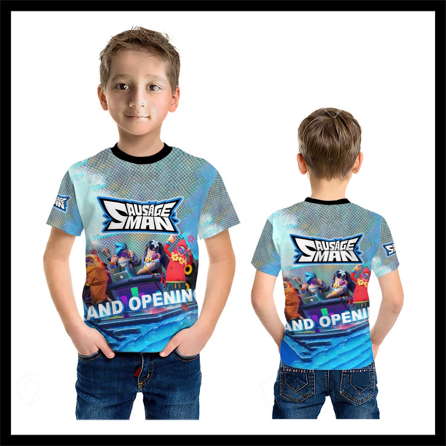Baju Kaos Anak Sausage Man Z Full Print Printing Premium