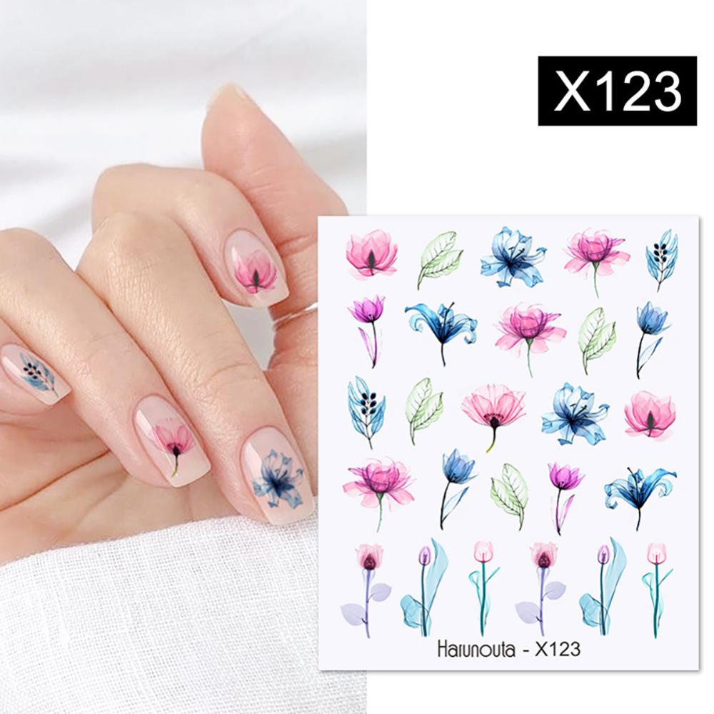 Timekey Stiker Kuku Motif Wajah Wanitabunga Untuk Dekorasi Manicurenail Art A5K8