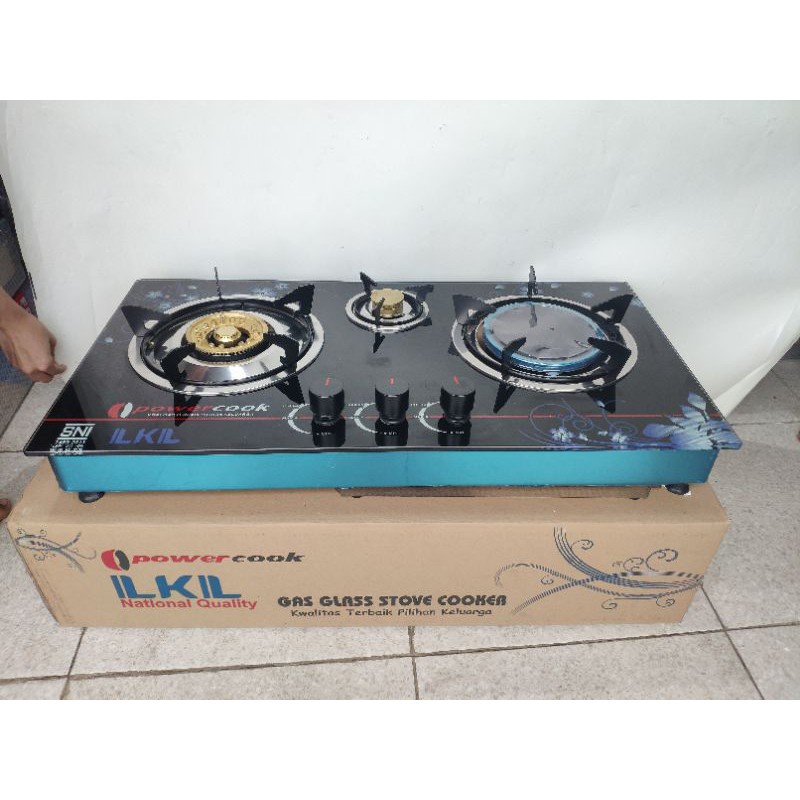 Kompor Gas Tanam Kaca LKL 3 Tungku Bara Tornado / Kompor Tanam LKL