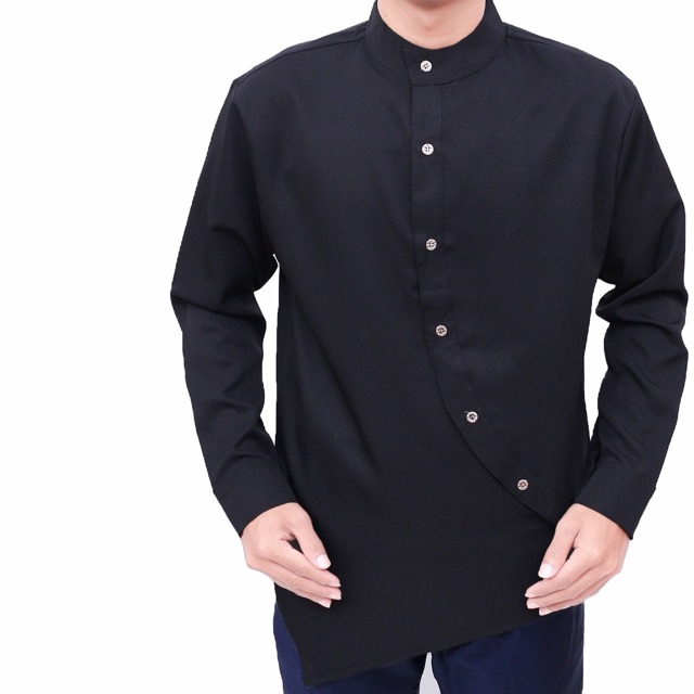 Kemeja Koko Slimfit Aristoles Pria Cowok Lengan Panjang Hem Casual Fashion Polos