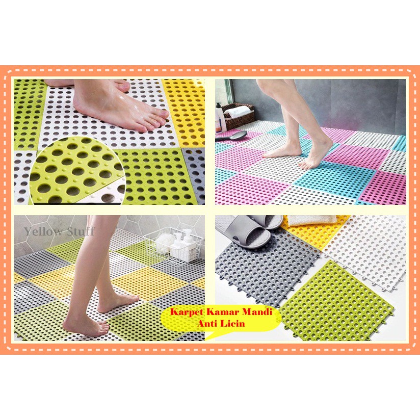 KARPET KAMAR MANDI ANTI SLIP MAT KARPET LANTAI ANTI SLIP MOTIF POLKADOT KARPET DAPUR KAMAR MANDI
