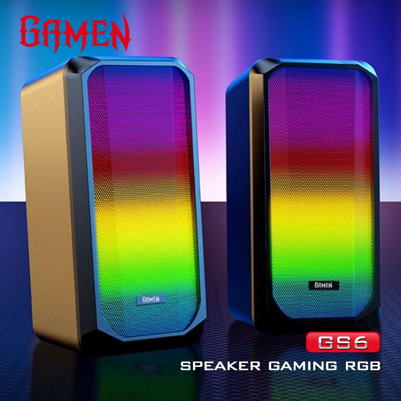 MINIGO GAMEN Multimedia Speaker Gaming / Sound Audio / Sound Bar GS6 RGB Rhythm Light For Computer / PC / Laptop Super Bass Original