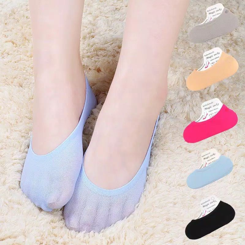 TERMURAH!!! Kaos Kaki Socks sLow Cut Dewasa Invisible Pendek Silicon Murah Inport Terlaris