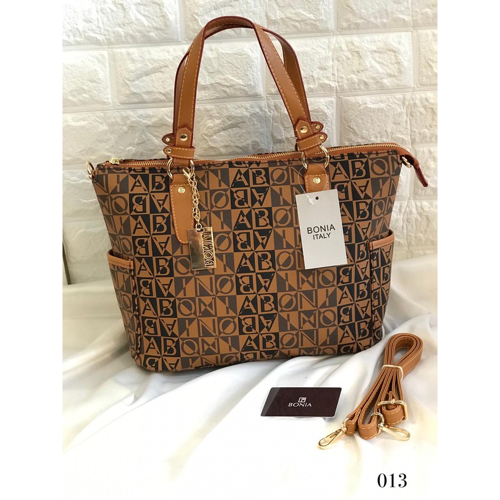 Tas TOTE BONIA NEW MONOGRAM 013  TYU 30  batam impor original fashion branded reseller sale