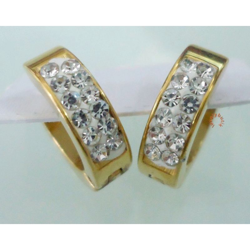 Lovely Clara Anting Titanium Gold Wanita - GOLD