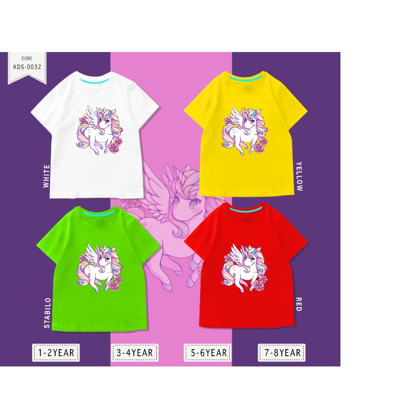 Baju Anak Unicorn Kuda / Kaos Distro DTF Anak Laki Laki dan Perempuan / Unisex / Motif kartun