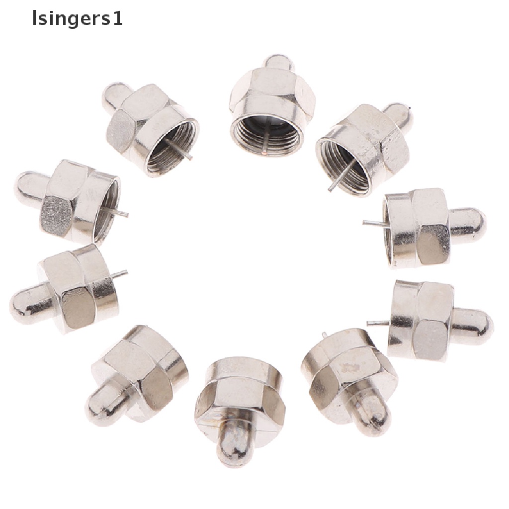 (lsingers1) 10pcs / Set Konektor Kabel Coaxial 75 Ohm Tipe F Male