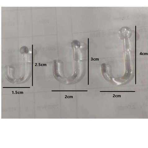 Kop Kaca cop Besar / Tempelan Karet Bening / hook Cantelan Alat Kaitan Harga/1-4pc