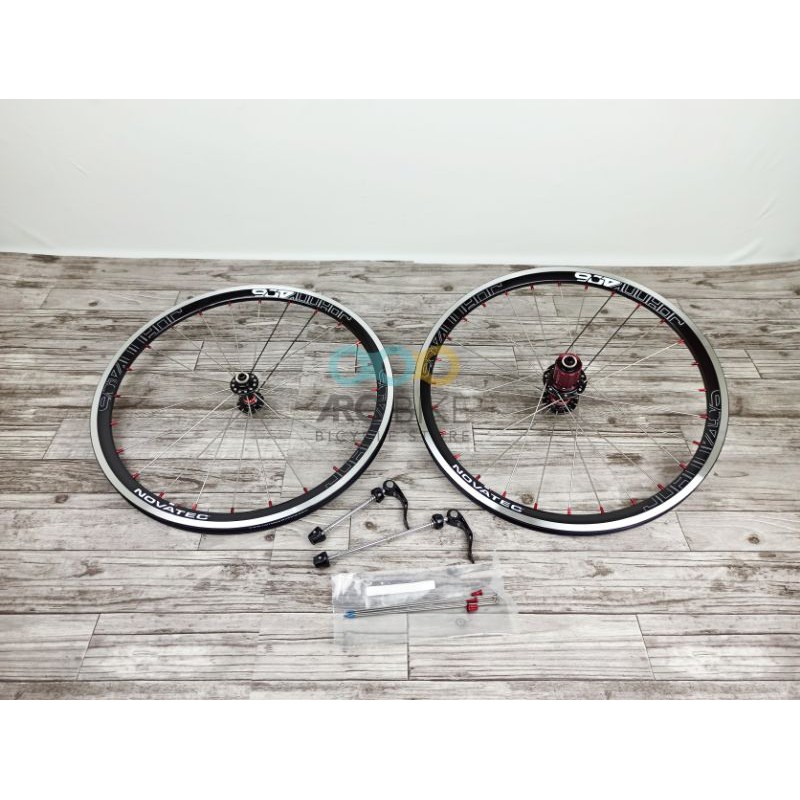 Wheelset 20 inch V brake Novatec Jonny 406 hub velg Novatec jangkrik