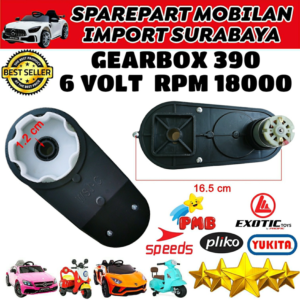 GEARBOX MOBIL MAINAN AKI ANAK GER BOX RS390 GEAR BOX RS 390 DINAMO PENGGERAK RODA RC REMOTE CONTROL