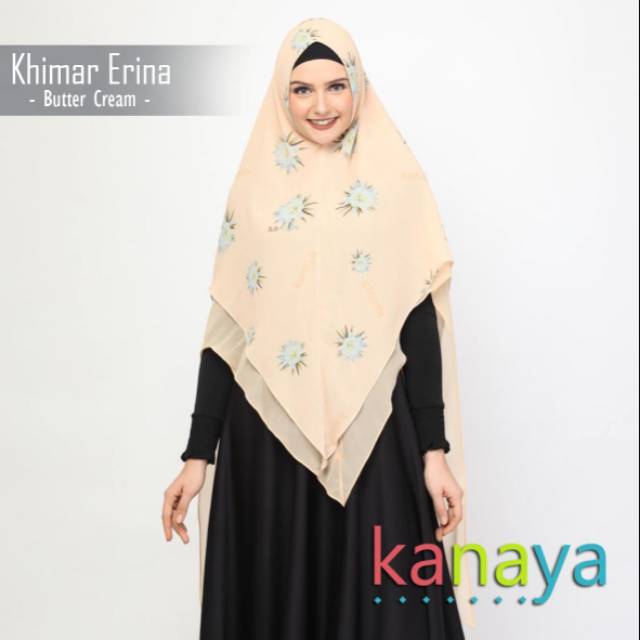 Khimar Motif Erina Butter Cream by Kanaya