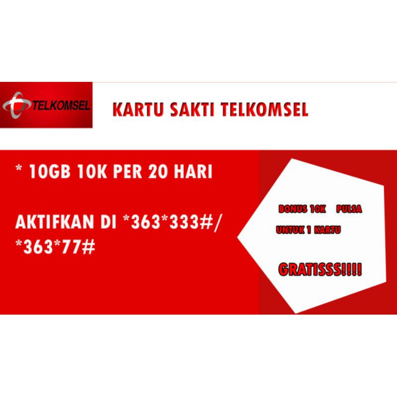 (COD) KARTU SAKTI TELKOMSEL 10GB 10K