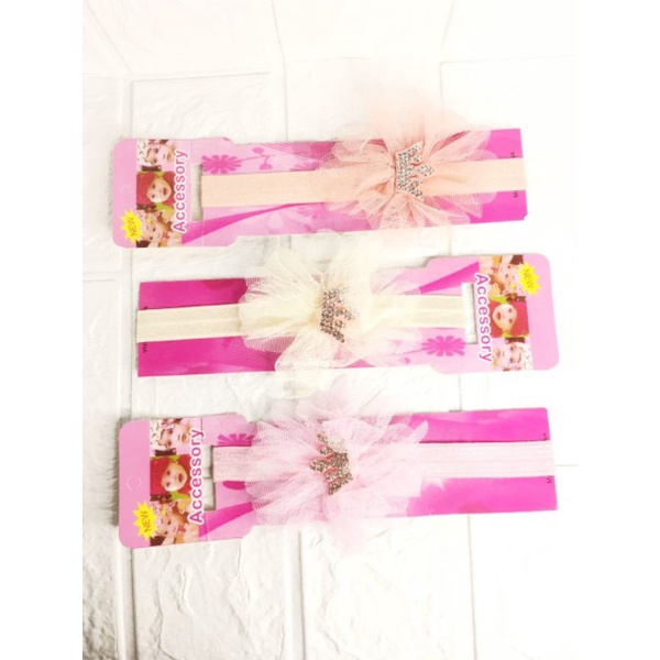 HG02 Headband Bandana Glossy Mahkota Kecil Bayi 15cm