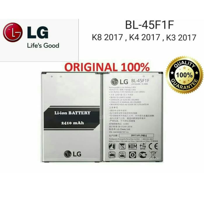 Baterai Original Lg K3 K4 2017 M160e K8 2017 M200n Bl 45f1f Bl4f1f Shopee Indonesia