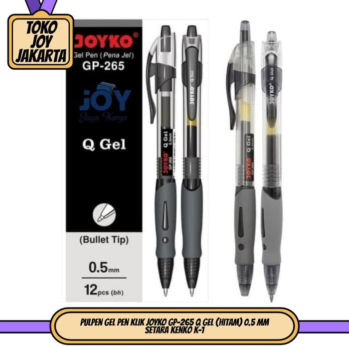 

TERBARU Pulpen Gel Pen Klik JOYKO GP-265 Q GEL (Hitam) 0.5 mm Setara Kenko K-1